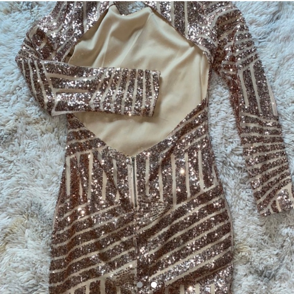 Sequence low cut back dress, never worn